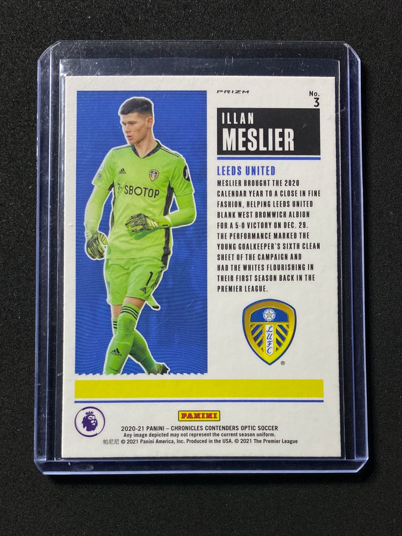 2020-21 Panini Chronicles Illan Meslier Optic Contenders Rookie Ticket Purple Mojo