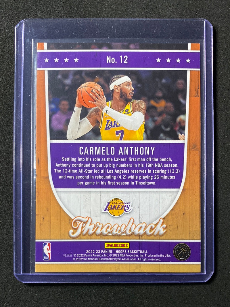 2022-23 Panini NBA Hoops Carmelo Anthony Hoops Throwback