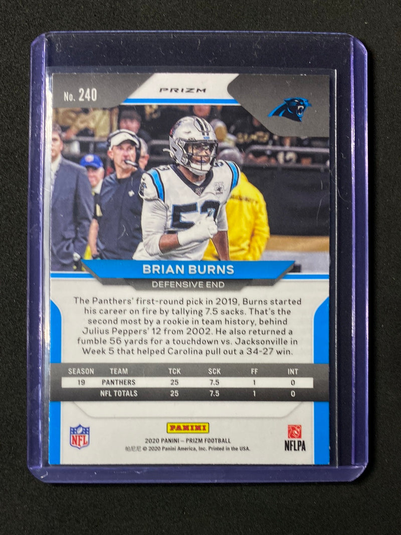 2020 Panini Prizm Football Brian Burns Red White Blue