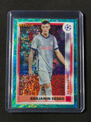 2022-23 Topps Merlin Chrome UEFA Benjamin Sesko Aqua Speckle Refractor 25/199