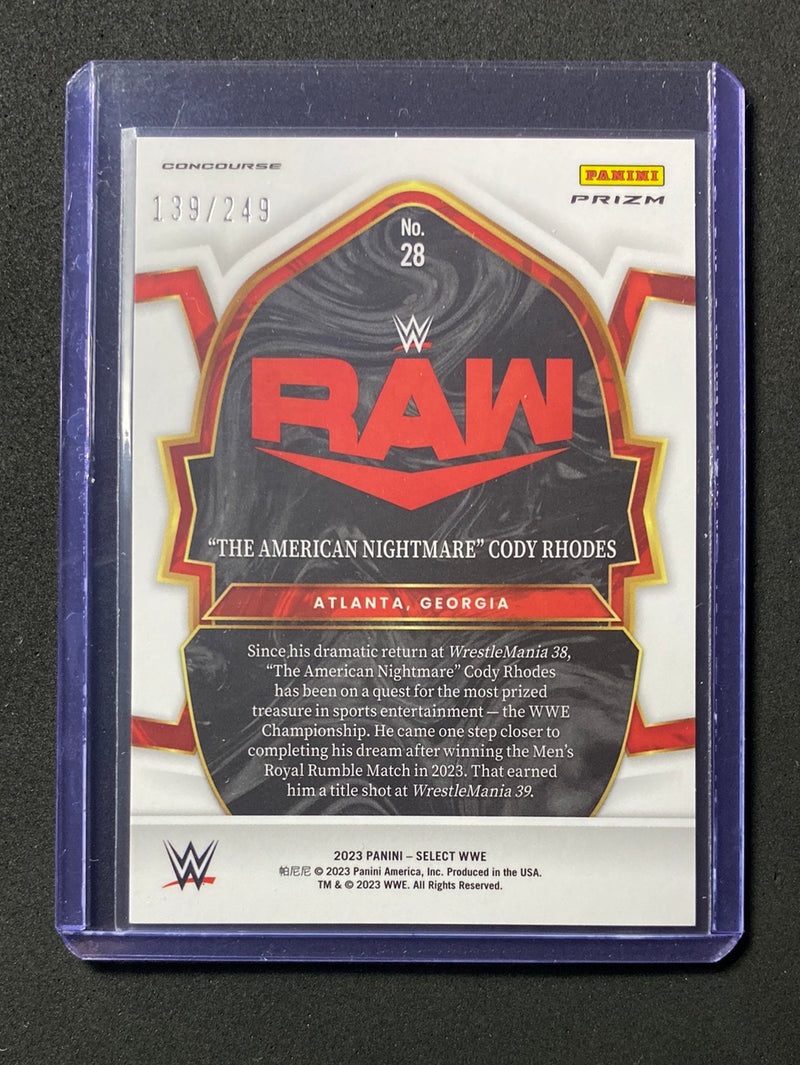2023 Panini Select WWE "The American Nightmare" Cody Rhodes Concourse Light Blue 139/249
