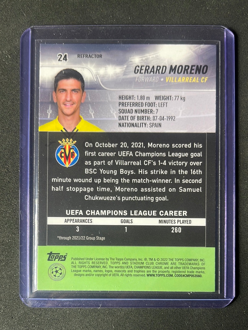 2021-22 Topps Stadium Club Chrome UEFA Champions League Gerard Moreno Refractor