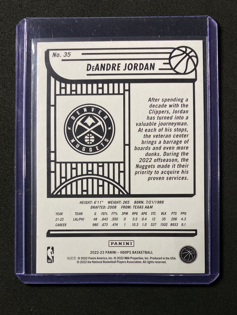 2022-23 Panini NBA Hoops DeAndre Jordan Purple