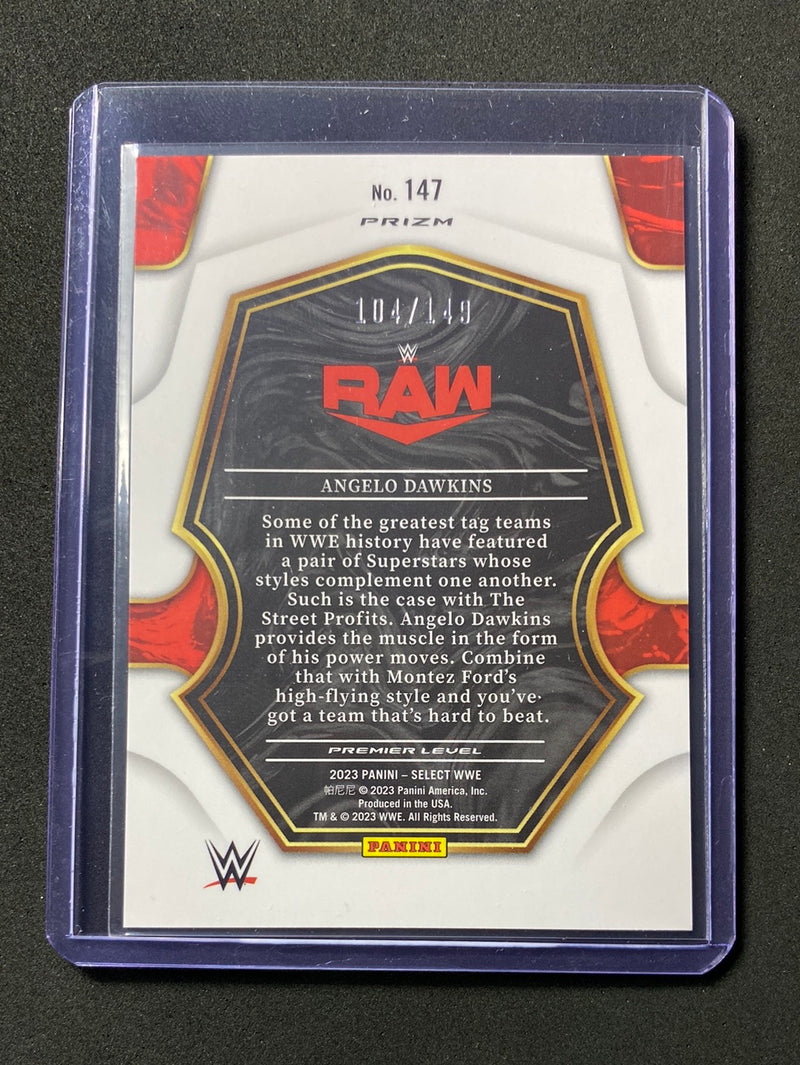 2023 Panini Select WWE Angelo Dawkins Premier Level Maroon 104/149