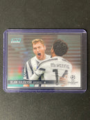 2020-21 Topps Stadium Club Chrome UEFA Champions League Dejan Kulusevski Aqua Refractor 125/199