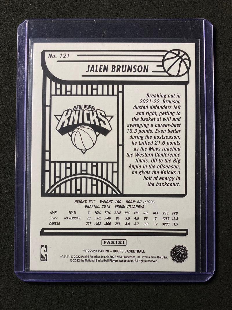 2022-23 Panini NBA Hoops Jalen Brunson Purple