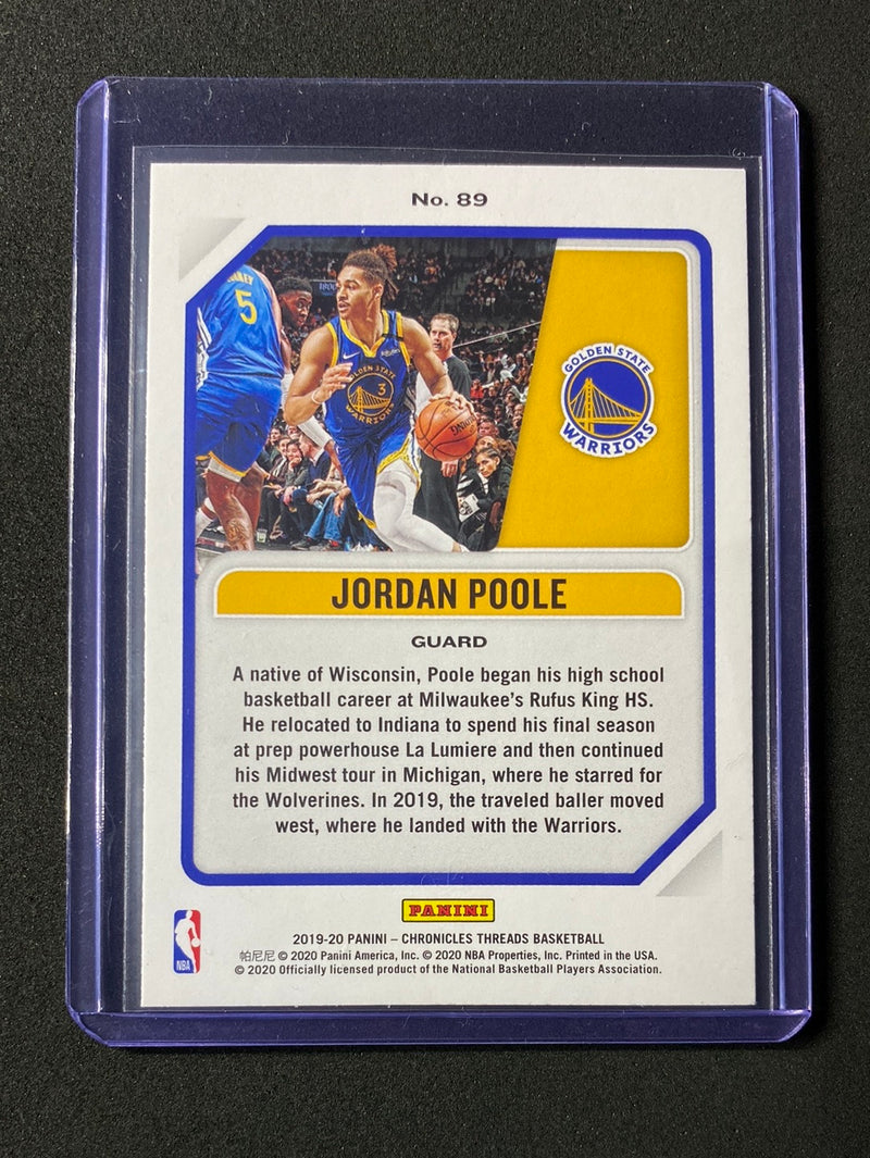2019-20 Panini NBA Chronicles Jordan Poole Threads