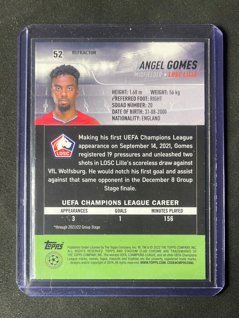 2021-22 Topps Stadium Club Chrome UEFA Champions League Angel Gomes Refractor