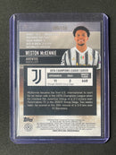 2020-21 Topps Stadium Club Chrome UEFA Champions League Weston McKennie Aqua/Green Electric Refractor 86/150