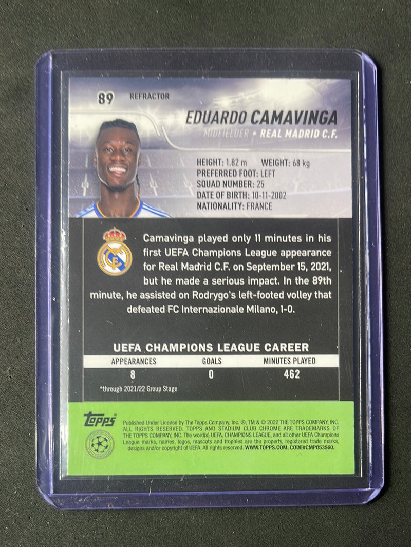 2021-22 Topps Stadium Club Chrome UEFA Champions League Eduardo Camavinga Refractor