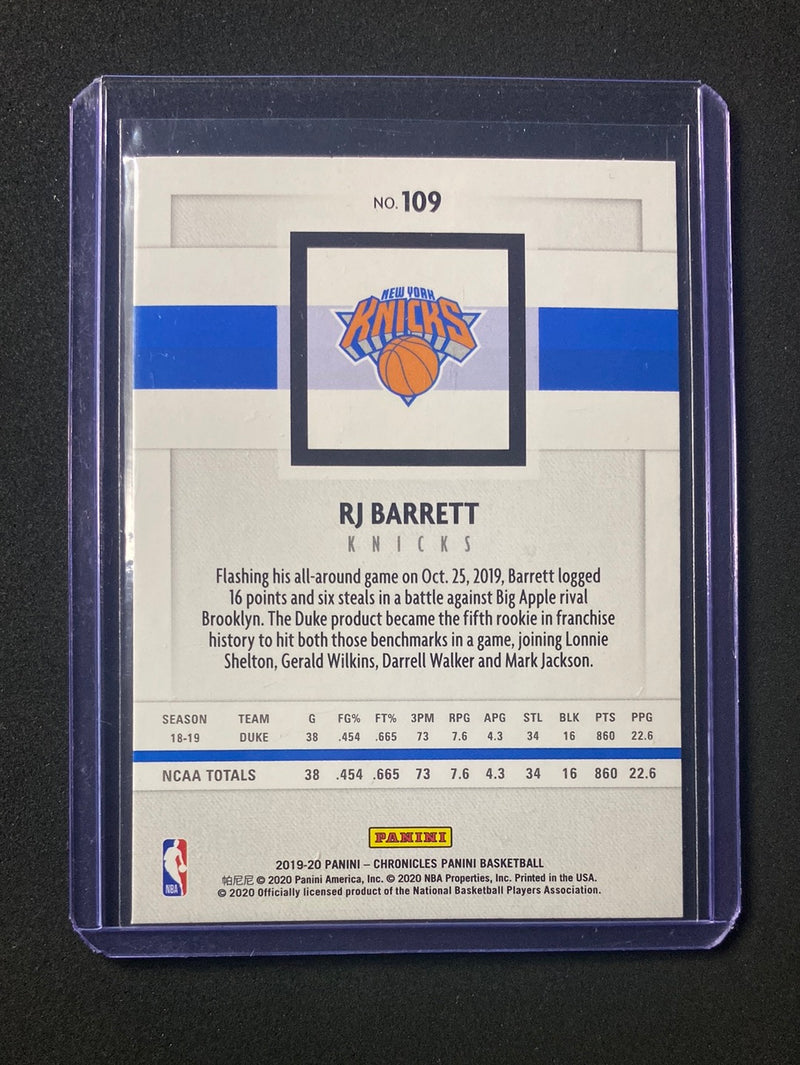 2019-20 Panini NBA Chronicles RJ Barrett Panini