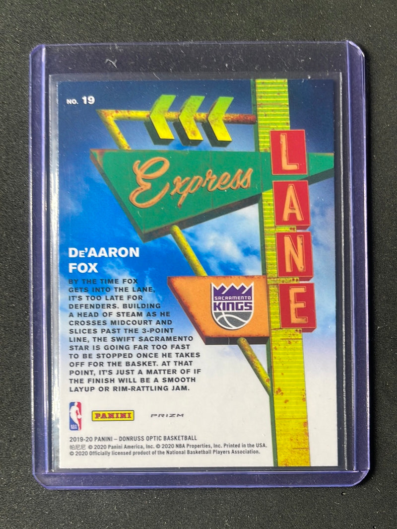 2019-20 Panini NBA Donruss Optic De'Aaron Fox Express Lane Holo