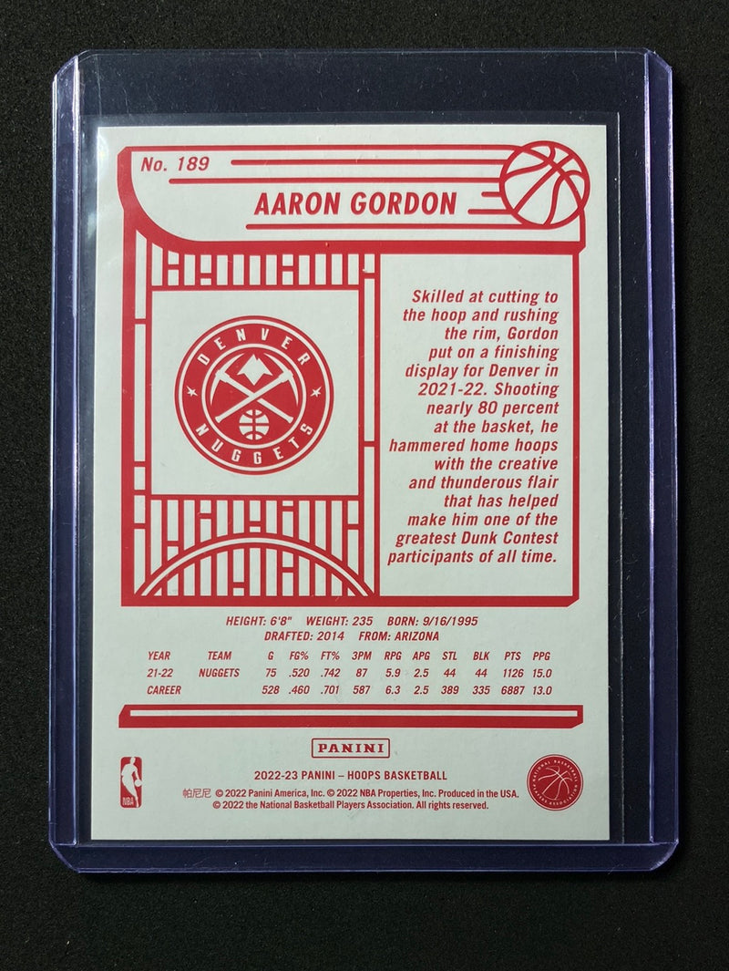 2022-23 Panini NBA Hoops Aaron Gordon Red Back