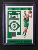 2019-20 Panini Contenders Gordon Hayward Game Ticket Green