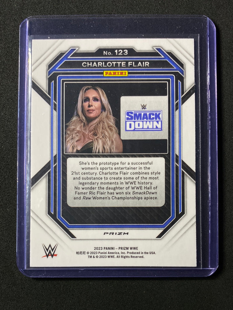 2023 Prizm WWE Charlotte Flair Red Wave Prizm