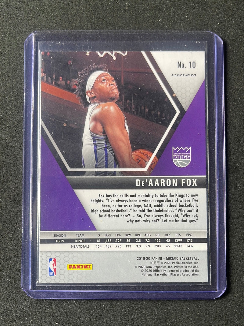 2019-20 Panini Mosaic De'Aaron Fox Green