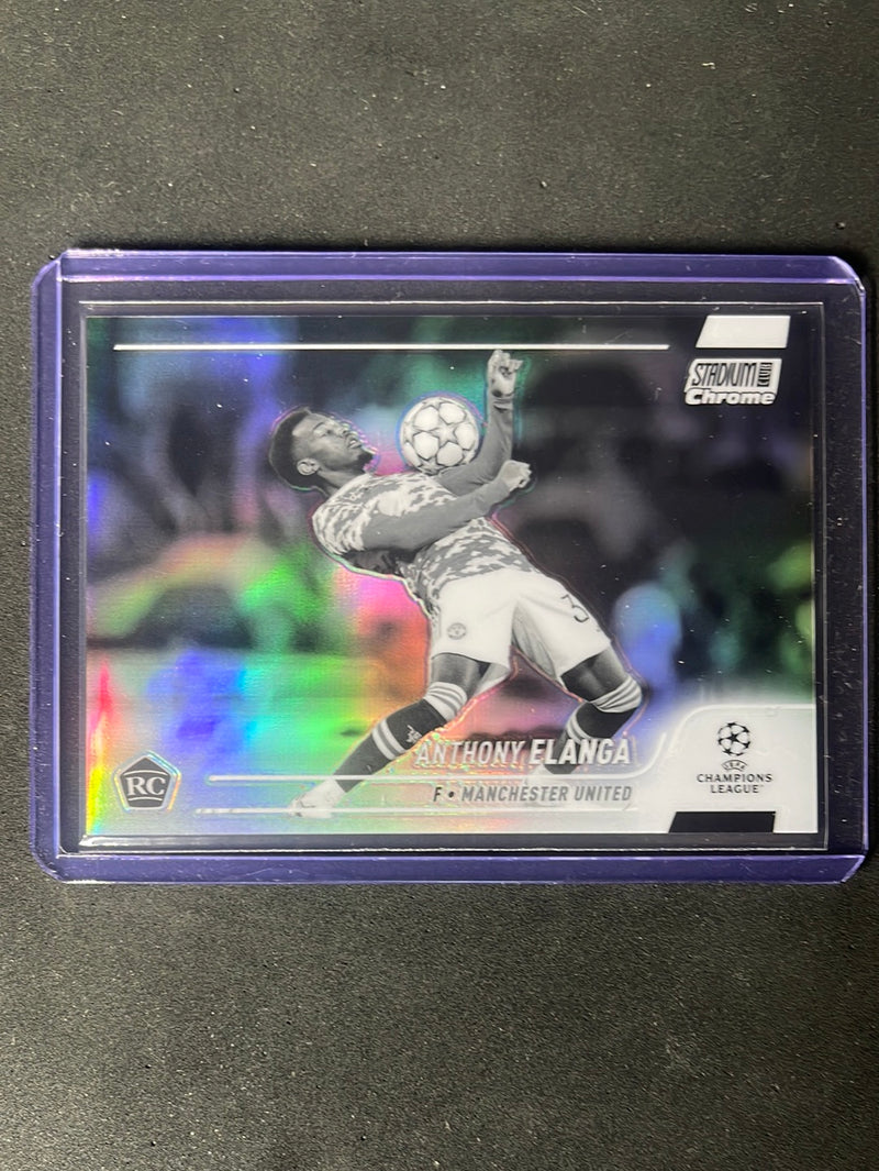 2021-22 Topps Stadium Club Chrome UEFA Champions League Anthony Elanga Black & White Refractor 60/299