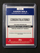 2022 Topps Opening Day Aaron Nola Opening Day Relics