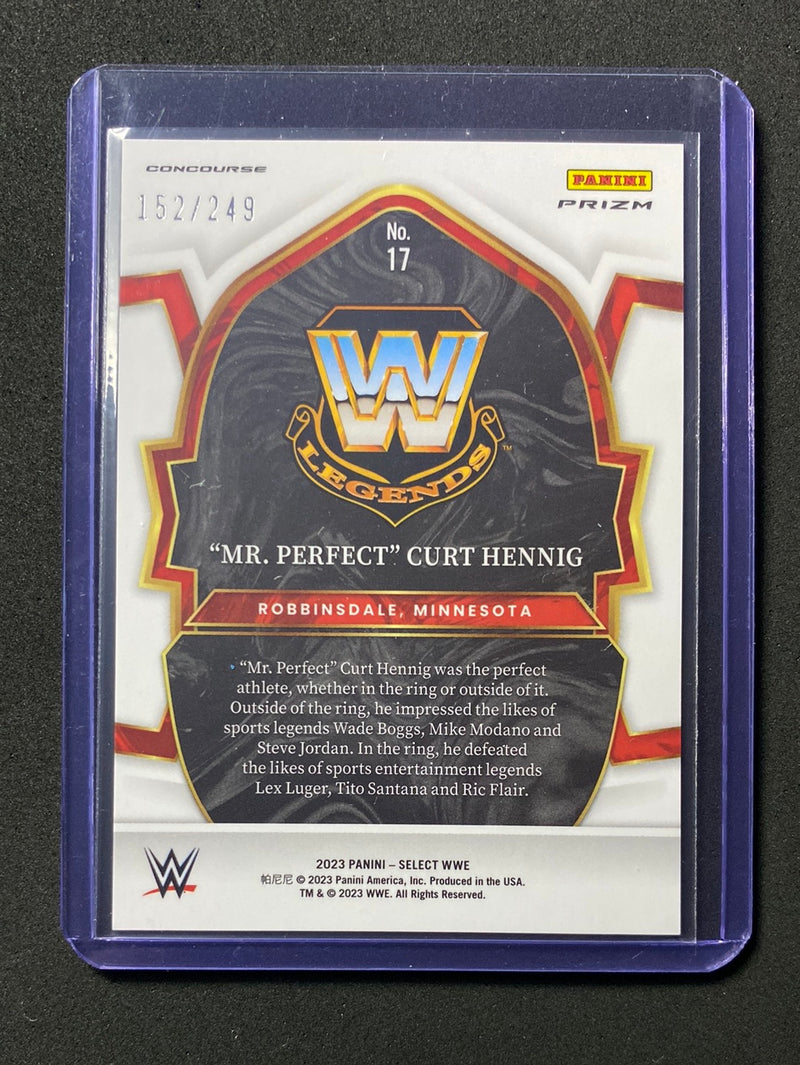 2023 Panini Select WWE "Mr Perfect" Curt Henning Concourse Light Blue 152/249