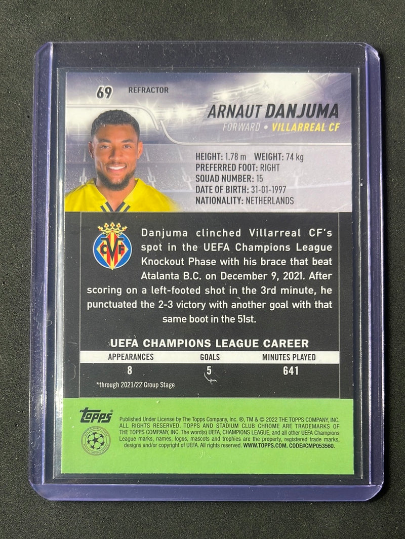 2021-22 Topps Stadium Club Chrome UEFA Champions League Arnaut Danjuma Refractor