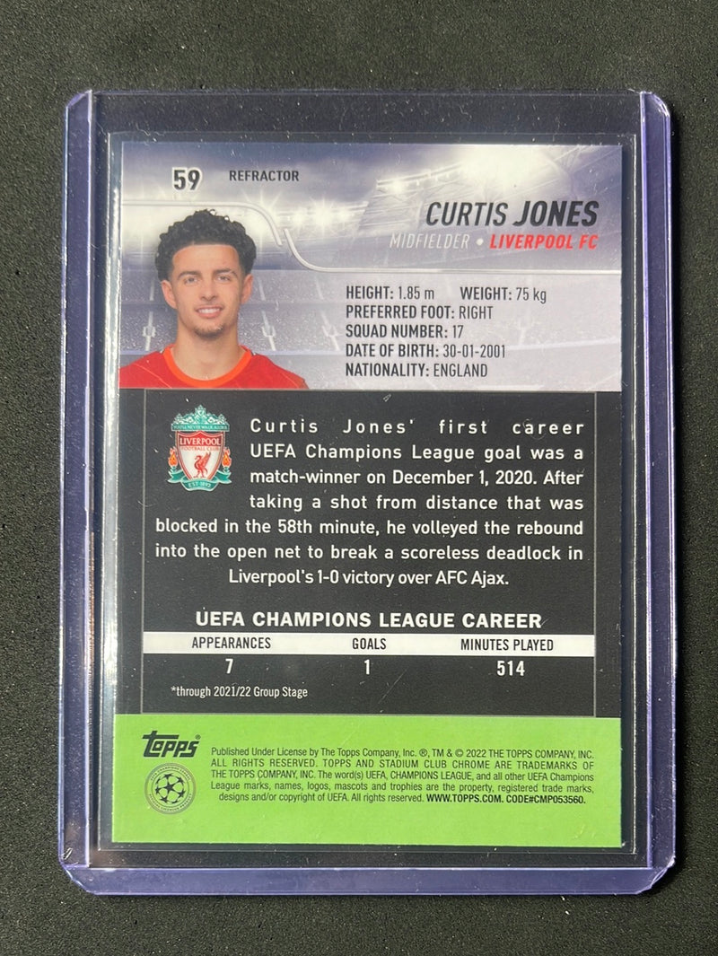 2021-22 Topps Stadium Club Chrome UEFA Champions League Curtis Jones Refractor