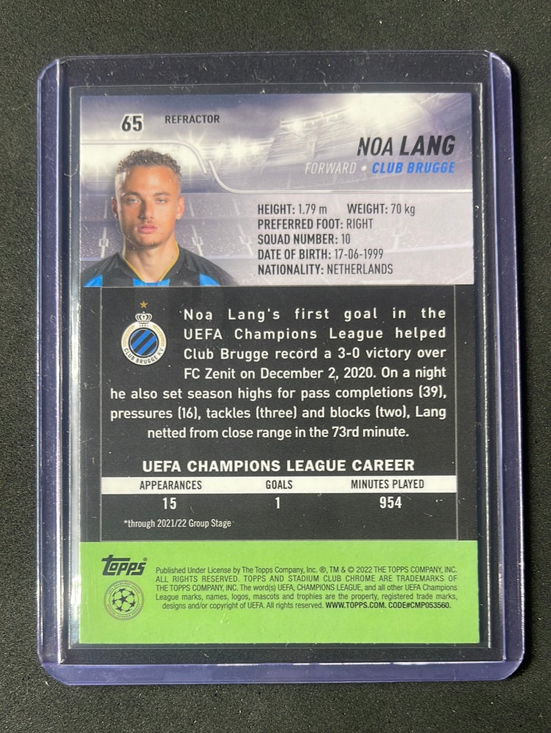 2021-22 Topps Stadium Club Chrome UEFA Champions League Noa Lang Refractor