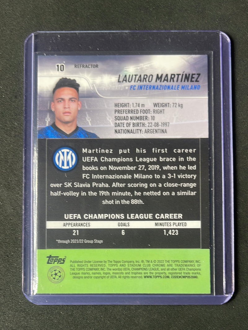 2021-22 Topps Stadium Club Chrome UEFA Champions League Lautaro Martinez Refractor