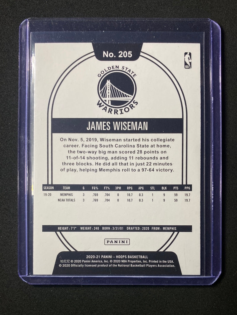 2020-21 Panini NBA Hoops James Wiseman