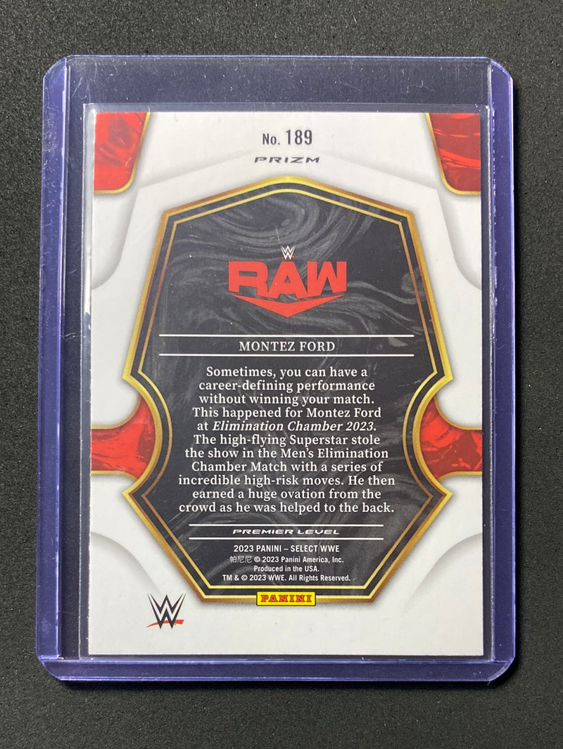 2023 Panini Select WWE Montez Ford Premier Level Tri-Color