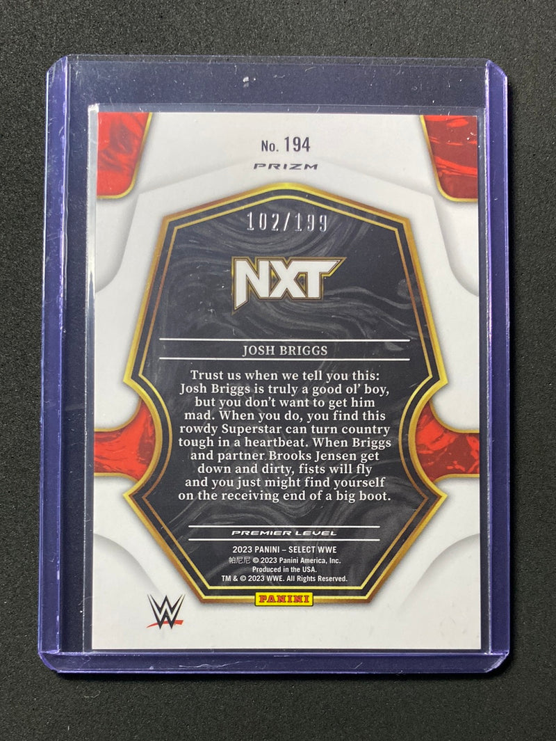 2023 Panini Select WWE Josh Briggs Premier Level Blue 102/199