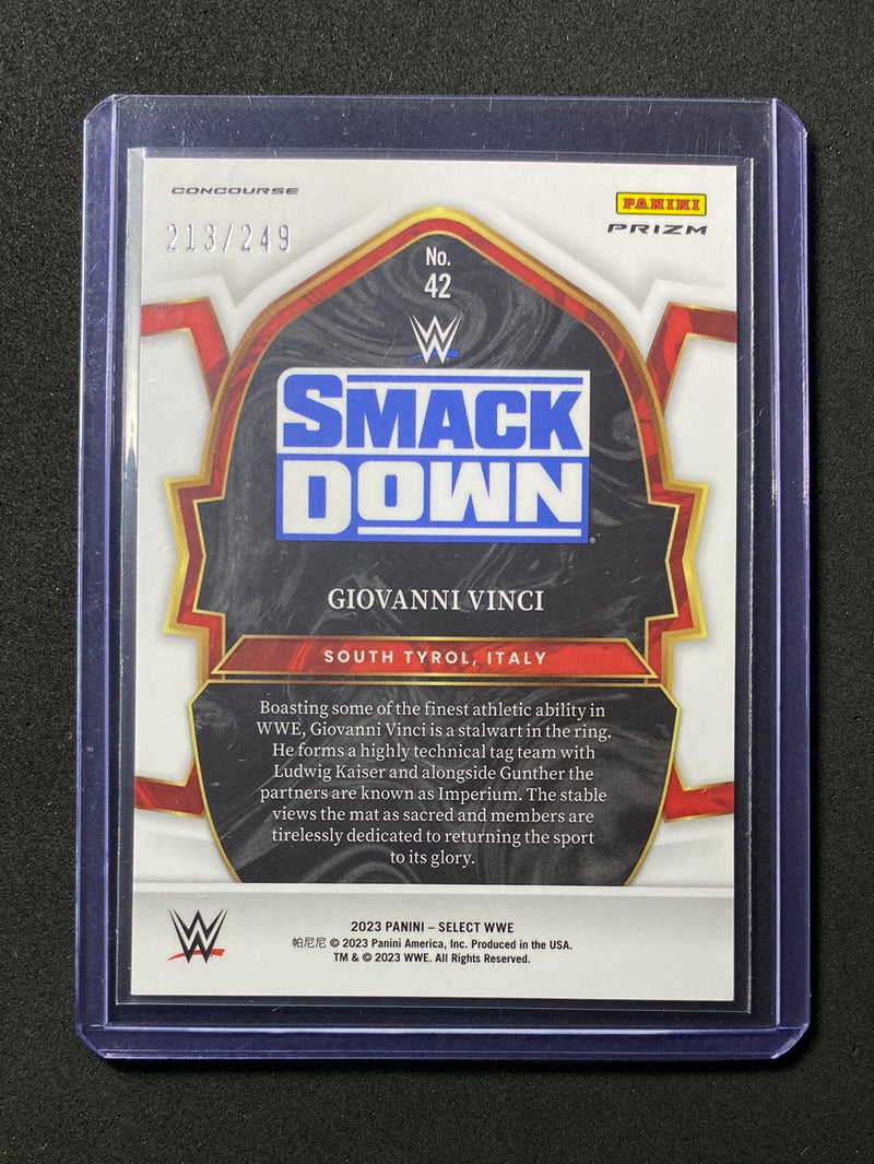2023 Panini Select WWE Giovanni Vinci Concourse Light Blue 213/249