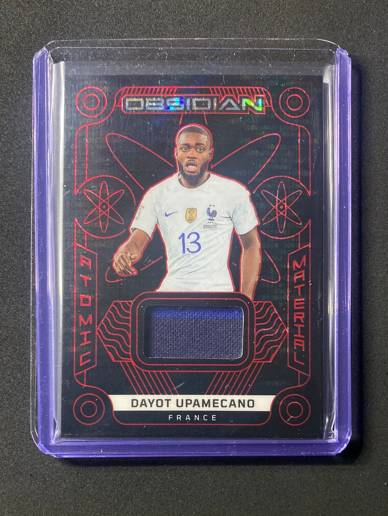 2022-23 Panini Obsidian Dayot Upemecano Atomic Material Red Pulsar 14/44