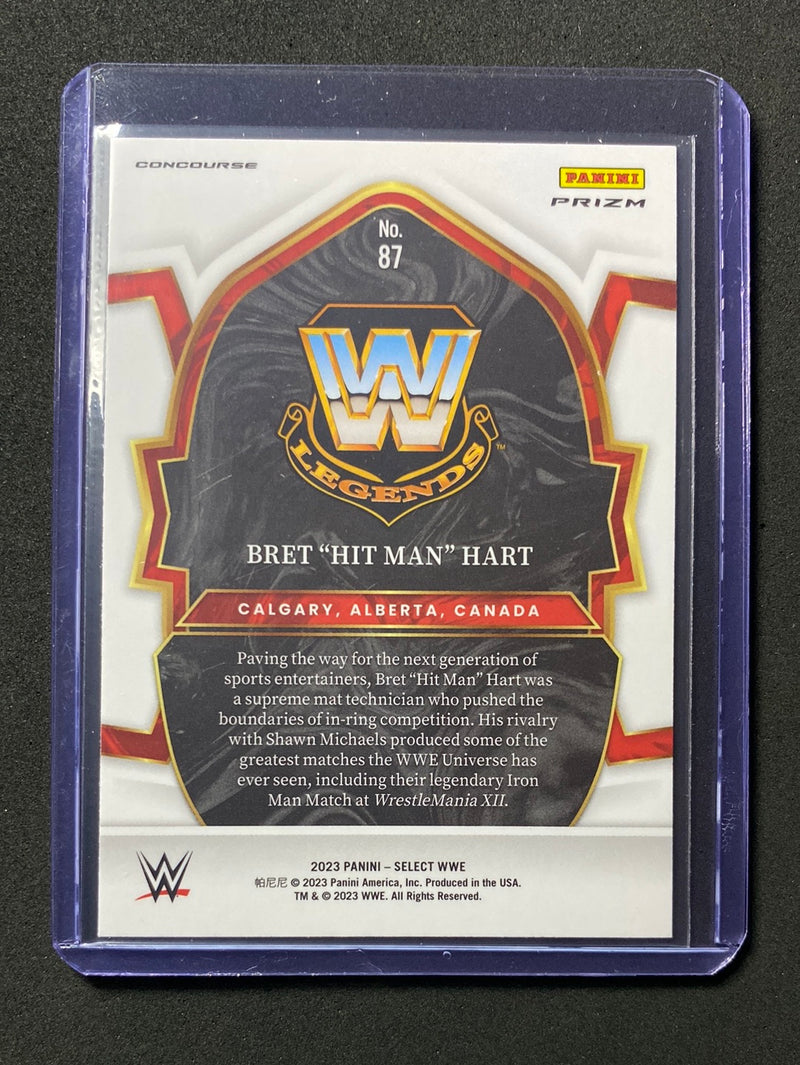 2023 Panini Select WWE Bret "Hit Man" Hart Concourse Tri-Color