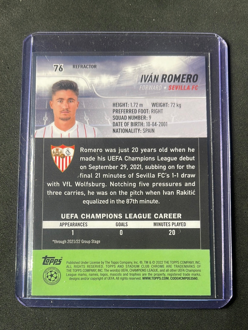 2021-22 Topps Stadium Club Chrome UEFA Champions League Ivan Romero Refractor