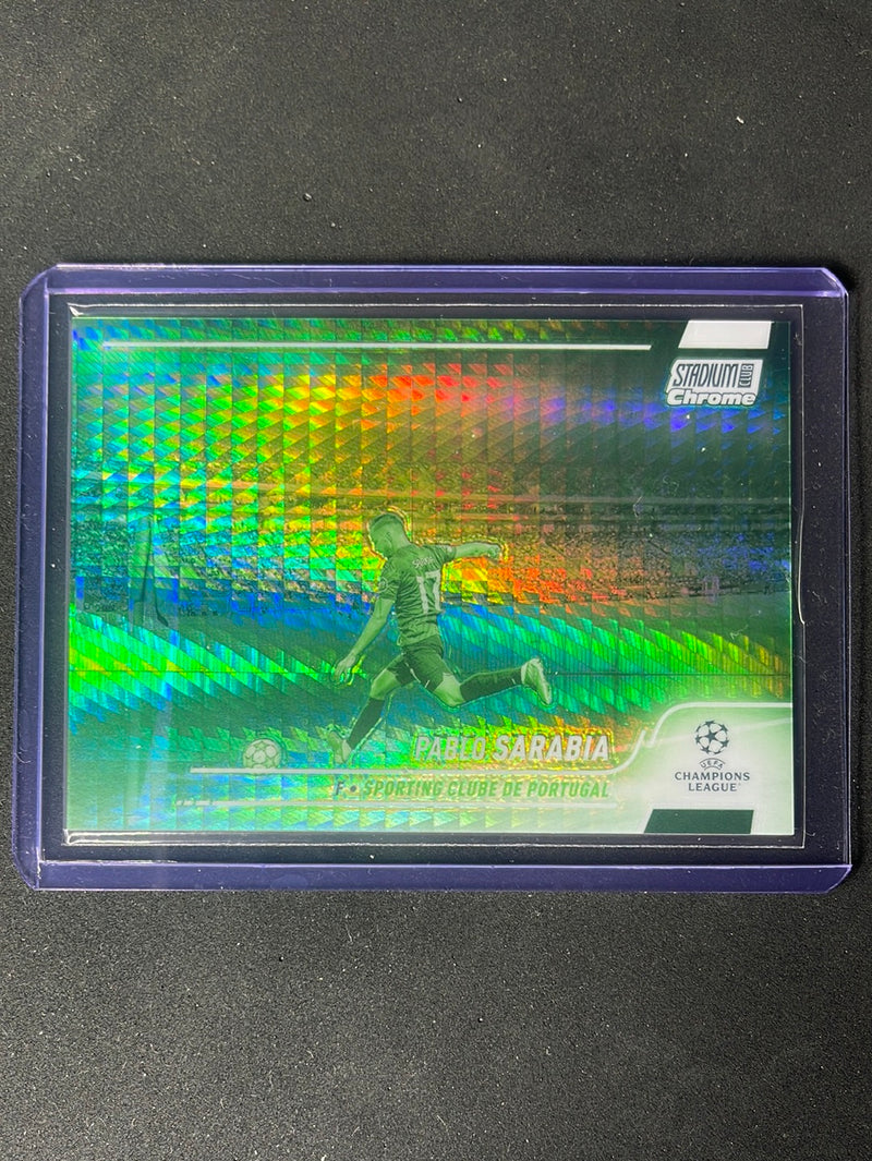 2021-22 Topps Stadium Club Chrome UEFA Champions League Pablo Sarabia Night Vision Prism Refractor 93/175