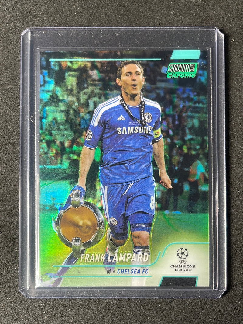 2021-22 Topps Stadium Club Chrome UEFA Champions League Frank Lampard Aqua/Green Electric Charge Refractor 61/199