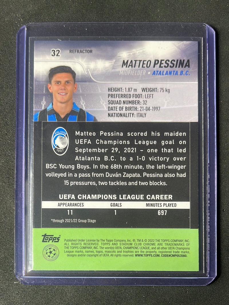 2021-22 Topps Stadium Club Chrome UEFA Champions League Matteo Pessina Refractor