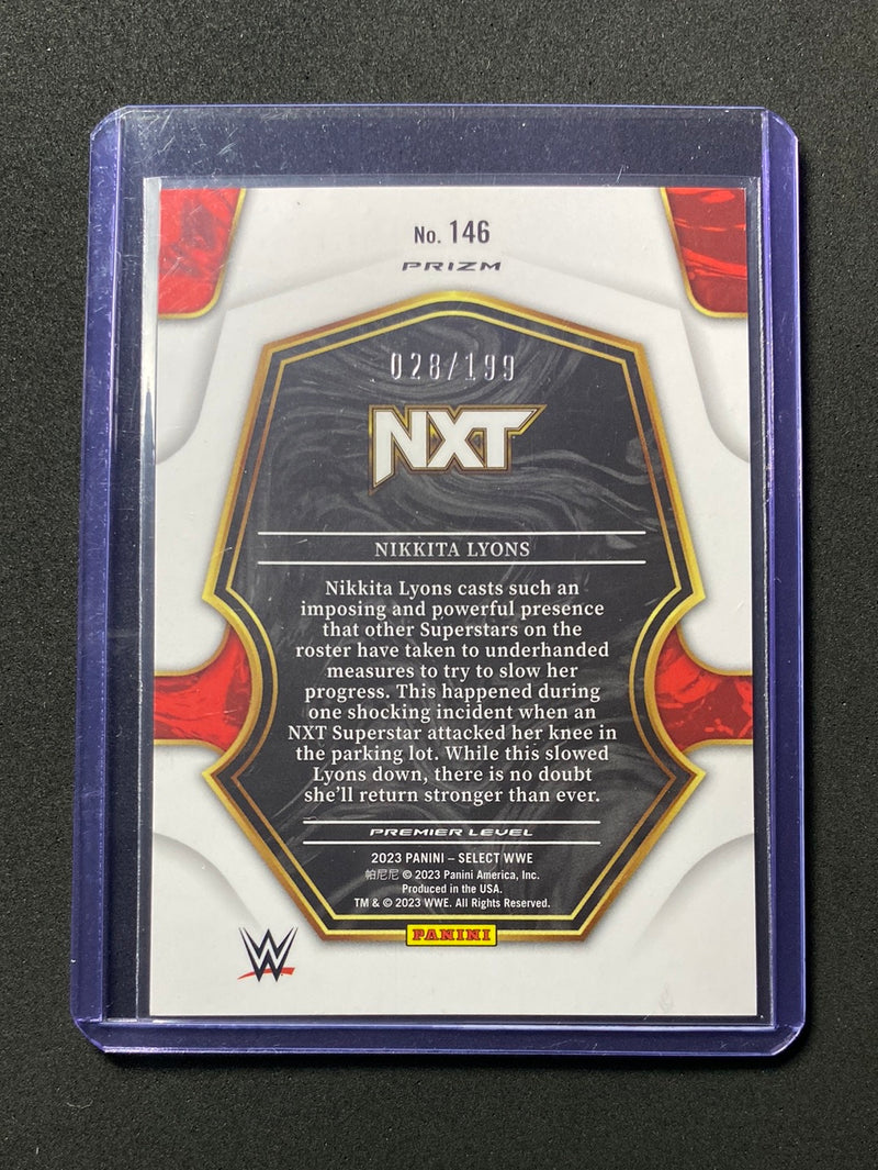 2023 Panini Select WWE Nikkita Lyons Premier Level Blue 28/199