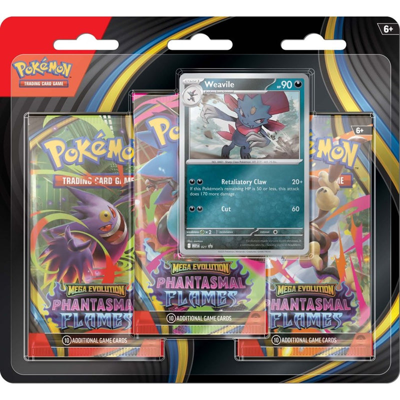 Pokémon TCG Mega Evolution Phantasmal Flames Three Booster Blister