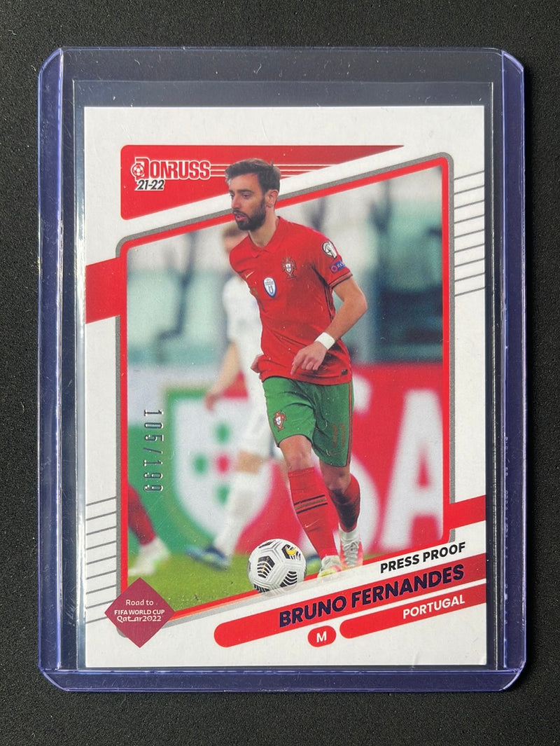 2021-22 Panini Donruss Road To Qatar Bruno Fernandes Press Proof 105/199