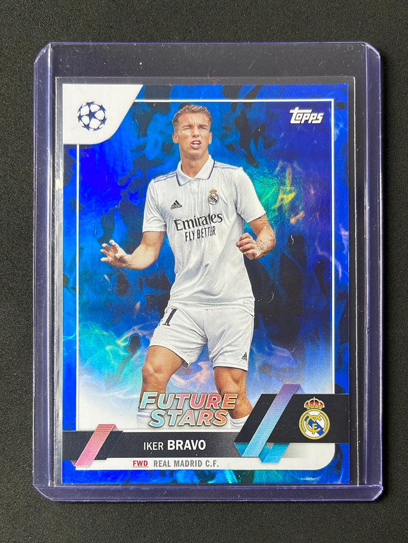 2022-23 Topps UEFA Club Competitions Iker Bravo Blue Inferno Foil 55/125