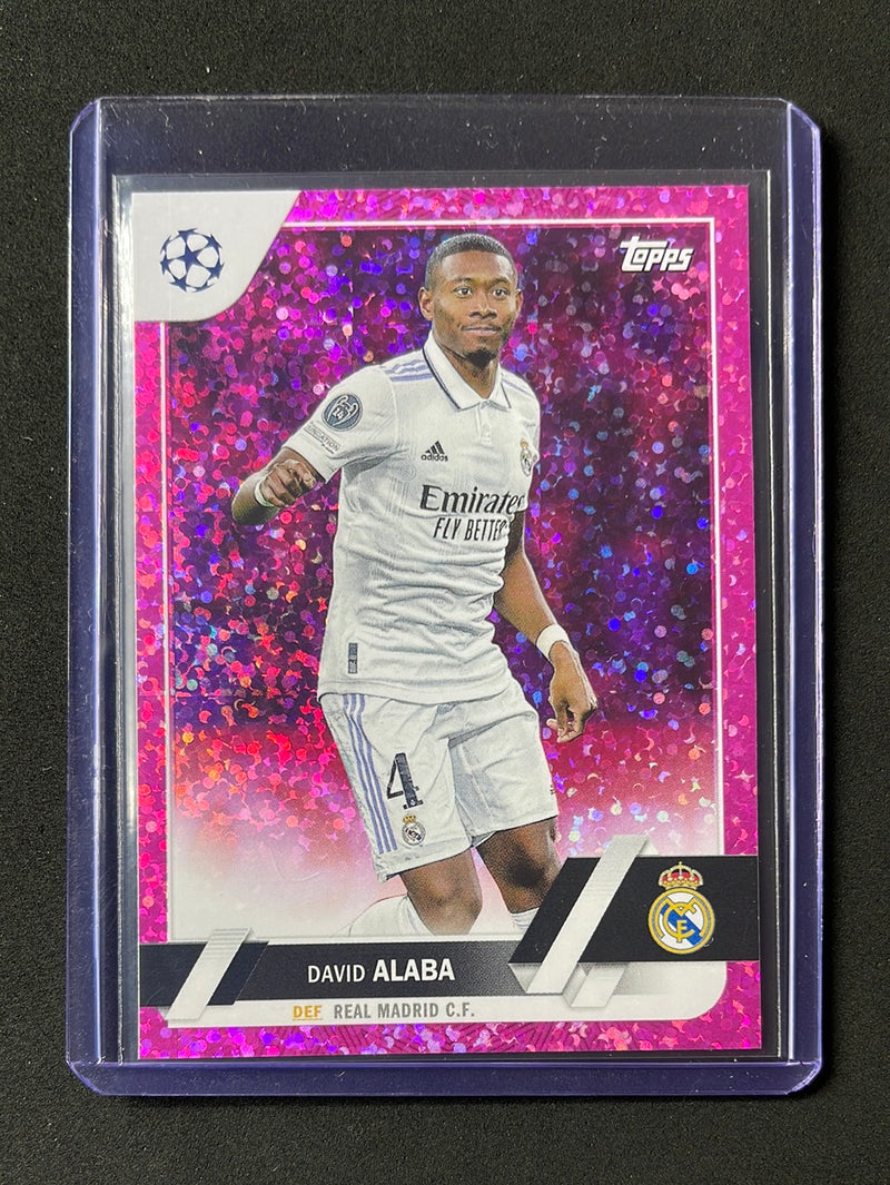 2022-23 Topps UEFA Club Competitions David Alaba Pink Sparkle