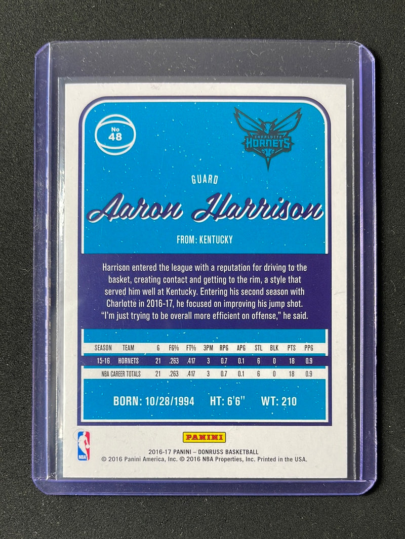 2016-17 Panini Donruss Aaron Harrison Yellow Holo Laser 23/25