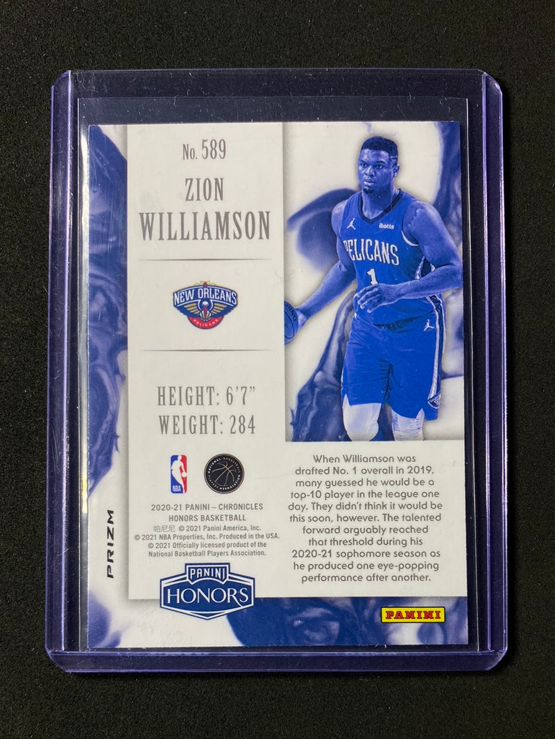 2020-21 Panini Chronicles Zion Williamson Honors Silver