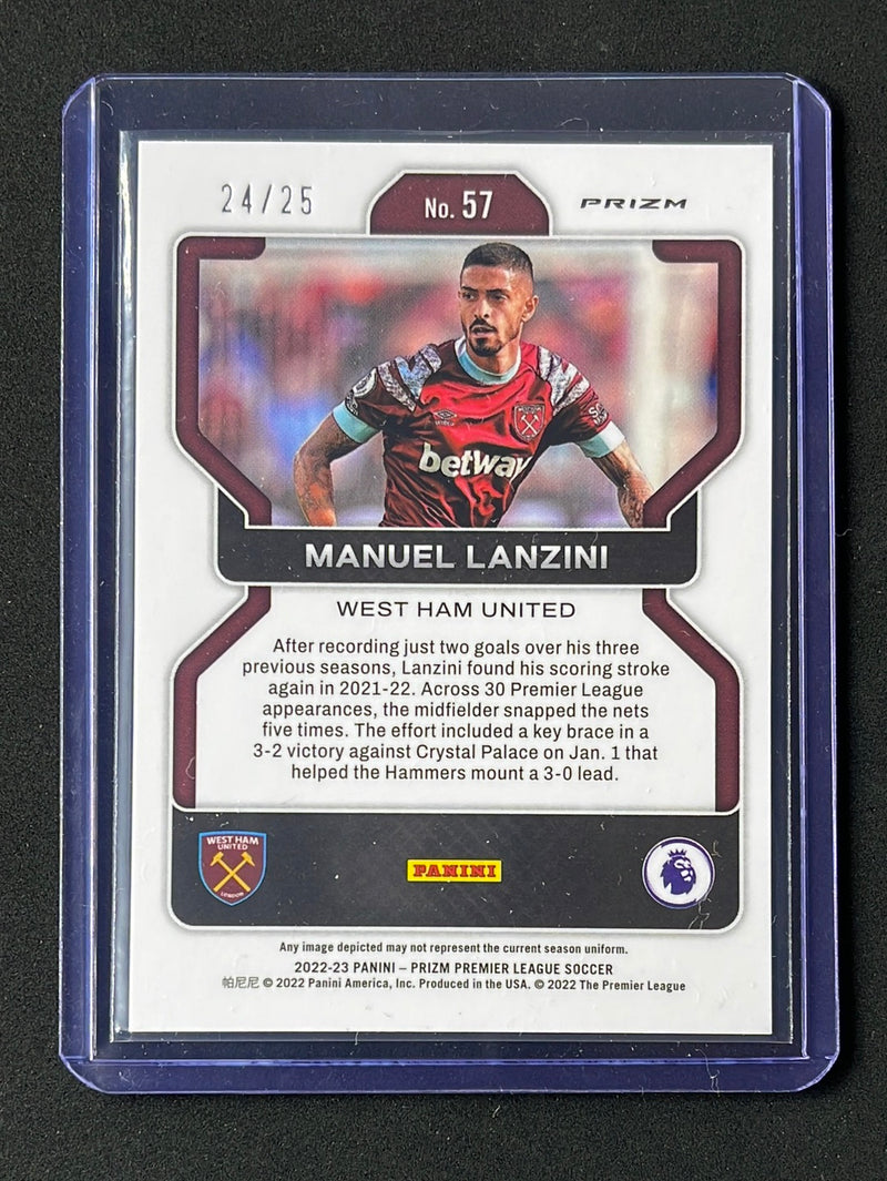 2022-23 Prizm Premier League Manuel Lanzini Purple Breakaway Prizm 24/25