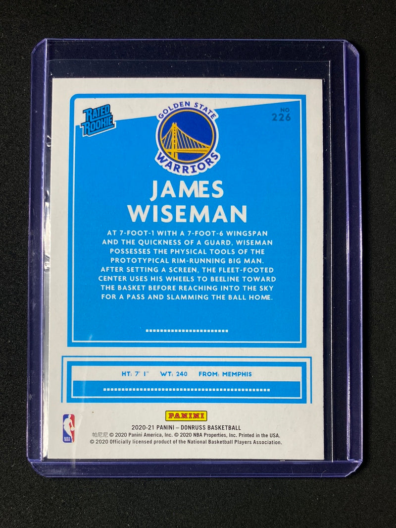 2020-21 Panini Donruss James Wiseman Orange Laser