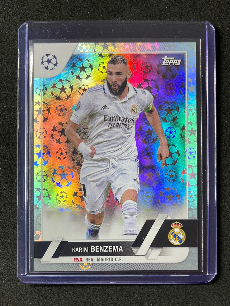 2022-23 Topps UEFA Club Competitions Karim Benzema Starball Foil