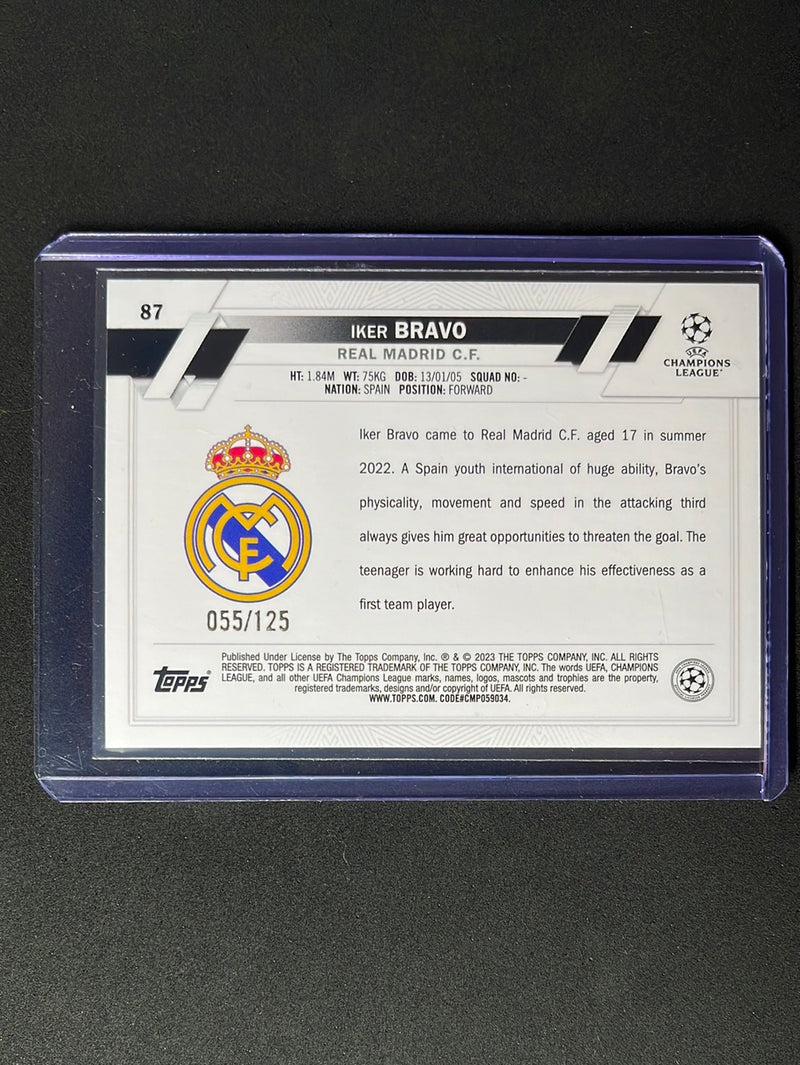 2022-23 Topps UEFA Club Competitions Iker Bravo Blue Inferno Foil 55/125