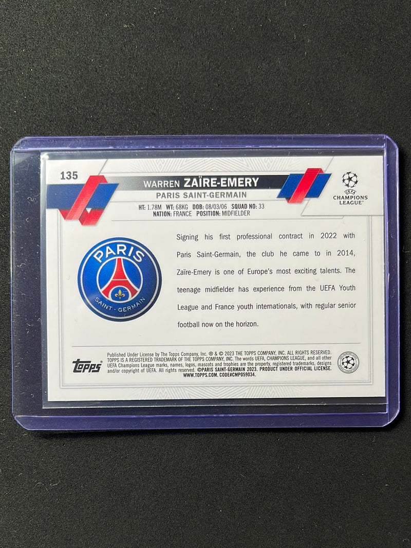 2022-23 Topps UEFA Club Competitions Warren Zaire-Emery Pink Sparkle