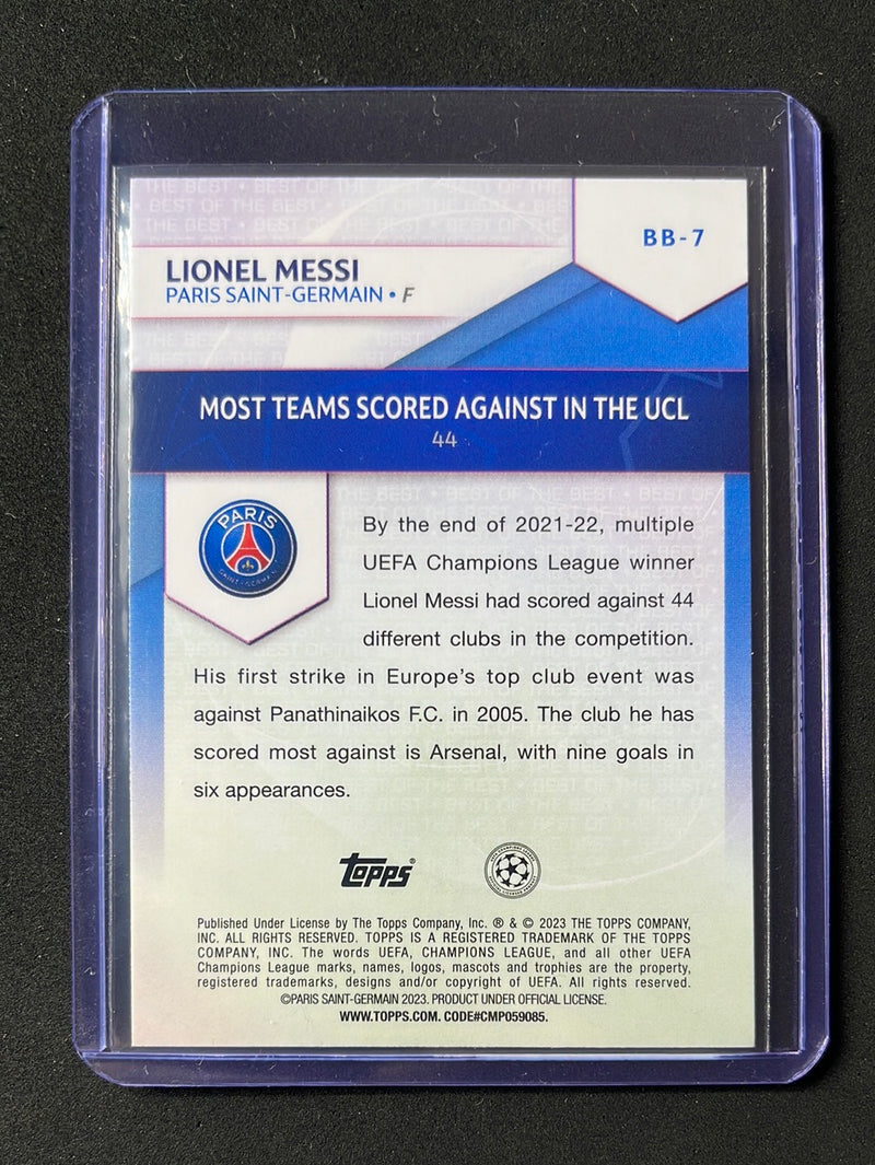 2022-23 Topps UEFA Club Competitions Lionel Messi Best Of The Best